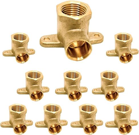 1/2" C x 1/2" FIP Drop Ear Elbow - Heavy Duty Stress Corrosion Cracking Resistant Brass Elbow Fitting for Plumbing Fitting (Pack of 10) in Saudi Arabia