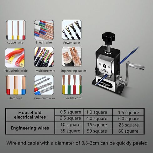 Manual Wire Striping Machine Drill Wire Stripper with Hand Crank Suitable for 0.06"-0.9" Scrap Copper Cable Recycling in Saudi Arabia