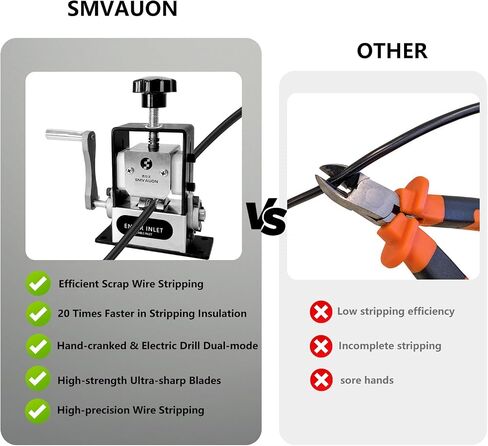 Manual Wire Striping Machine Drill Wire Stripper with Hand Crank Suitable for 0.06"-0.9" Scrap Copper Cable Recycling in Saudi Arabia