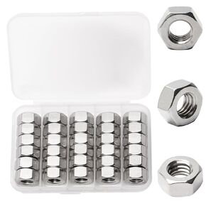 200pcs M3-0.5 Hex Nut, 304 Stainless Steel, M3 x 0.5mm Tiny Nuts Fasteners, Hex Drive, Metric, Right Hand, Small Replacement Nut with Plastic Case