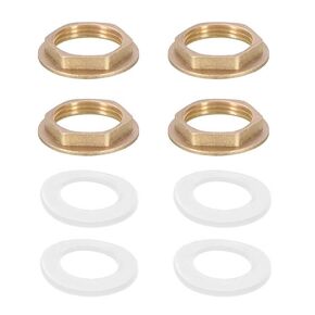 4PCS Brass Lock Nut G3/4 Brass Nut with Flange Locking Faucet Bathroom Pop-Up Locknuts Spacer NPT Female