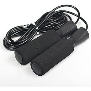Black Adjustable Jump Rope, Durable, and Easy to Adjust Premium Jump Rope for Men,Women,Children of All Heights and Skill Levels