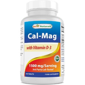 Best Naturals Calcium Magnesium with Vitamin D3 1500mg Serving 180 Tablets (180 Count (Pack of 2))