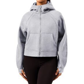 GYM RAINBOW Womens Oversized Zip Up Hoodie Cropped Hooded Sweatshirts Pullover Sweaters Full Zip Fleece Jacket