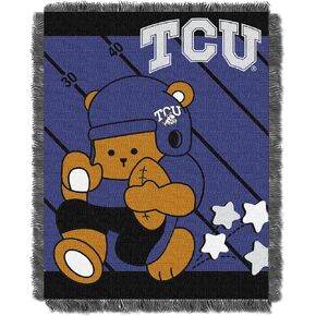 Northwest Officially Licensed NCAA TCU Horned Frogs "Fullback" Jacquard Baby Throw Blanket, 36" x 46", Multi Color