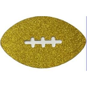 Football Shape Glitter Helmet Cut Outs Die Cuts Tags Toppers Party Supplies Homecoming Mum Supplies (24, Silver, 2.5 Inches)