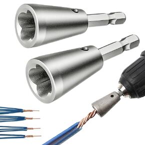 Wire Twister Tool for Drill, Wire Stripper Tool Wire Twister Tool, Electric Wire Twister Tool for Drill, 6mm Hex Shank Cable Quick Stripping, Portable Wire Nut Twister for Power Drill (27)