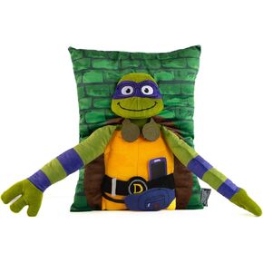 Nickelodeon Teenage Mutant Ninja Turtles Michelangelo 3D Snuggle Pillow - Super Soft Green Plush Pillow - Measures 15 Inches