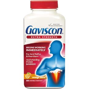 Gaviscon Extra Strength Orange Burst 60 Chewable Foamtabs