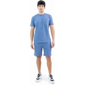 Casual Set with Short Sleeve Pocket T-Shirt and Shorts for Men