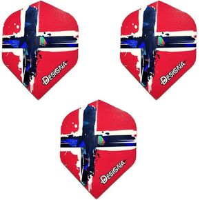 DESIGNA Norway Flag Holographic Patriot Dart Flights, 75 Micron (1 Set)