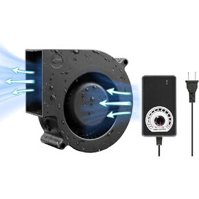 120mm DC Moisture-Proof Small Blower Fan High Speed 12032 3700RPM with Stepless Speed Controller 1800-3700 RPM for Inflatable DIY Cooling Ventilation Exhaust Projects