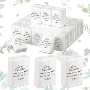 50 Bulks Wedding Facial Tissues Items for Wedding Welcome Bags Pocket Facial Tissues Mini Tissues Wedding Favors for Guests 3 Ply Travel Tissue Packs for Wedding Celebration Party Ceremony Graduation