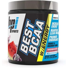 BPI Sports Best BCAA with Energy - Healthy BCAA Powder - Improved Performance - Lean Muscle Building - Accelerated Recovery - Proprietary Energy Blend - Watermelon Ice - 25 Servings - 8.8 oz.
