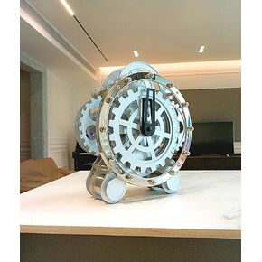 Gear Clock with Moving Gears, Gear Clocks with Moving Gears Exposed, Battery Powered Gears Clock for Living Room, Study, Office