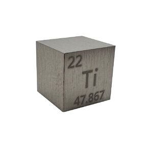 10mm Titanium Ti Metal Cube 99.95% Engraved and Polished