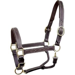 Derby Originals Fancy Stitch Padded Adjustable Leather Halter Opulence Series Liverpool (Havana, Draft)