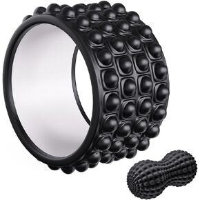 Kipika Back Roller Wheel,Back Stretcher,Back Cracker,Yoga Wheel, Foam Roller for Back Pain Relief and Posture Correction with Massage Ball