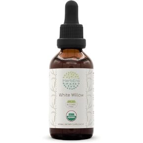 White Willow B120 USDA Organic Tincture | Alcohol-Free Extract, High-Potency Herbal Drops | Certified Organic White Willow (Salix alba) Dried Bark (4 oz)