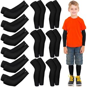 Panitay 6 Set Eczema Arm and Leg Sleeves Scratch Elastic Arm Sleeves Knee Wrap Eczema Arm Wrap for Itch Relief Sports