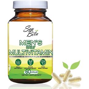 Mens Multivitamin - Daily Multi Vitamins & Multiminerals Supplement - Energy, Focus & Immunity. Men's Vitamins A, B12, C, D, E, Zinc, Magnesium & Much More. Multivitamin Vegetable Capsules.