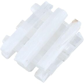 mookaitedecor 4 Pieces 2.8-3.9 Inches Natural Selenite Sticks Raw Crystals for Healing, Reiki, Chakra