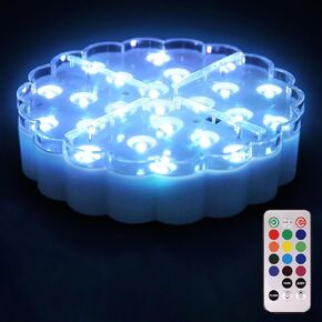 LED Lights Base - 6 inch Round Lights 13 Colors Brightness Adjustment and Color Changing Mode Charging USB or Battery Powered