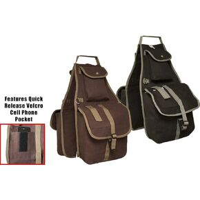 Tahoe Tack Large Multi Pocket Canvas Horse Saddle Bag with Cell Phone Pocket