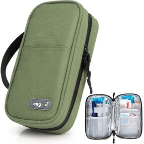 Insulin Cooler Travel Case with 2 Big Ice Packs for Longer Cooling Time - Portable Travel Medicine Cooler Bag for Long Trip, TSA Approved Diabetic Travel Case for Insulin Pen (Green)
