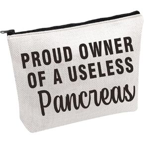 PWHAOO Diabetes Gift Medicine Bag Proud Owner of a Useless Pancreas Diabetes Supply Bag Type 1 One Carrying Case Gift (Useless Pancreas B)