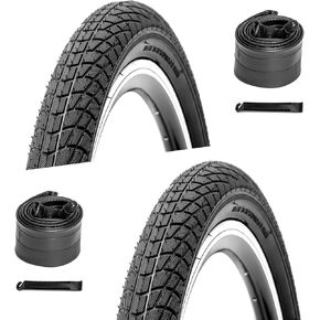 2-Pack 16/20 Kids Bike Tire, 16×1.95/20×2.125 inch BMX Bike Replacement Tire, Puncture-Resistant Bicycle Tire, 16"/20" Inner Tubes Schrader Valve, Compatible with Child, Tricycle, Cruiser Bike