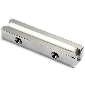 CMS MAGNETICS - (2 Pack) Grade N45 South Pole Neodymium Bar Magnets 1/4 x 1/2 x 3 Inches with Two #6 Countersunk Holes - Strong Industrial Strength