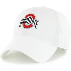 Officially Licensed Ohio State White MVP Hat Classic Primary Team Logo Adjustable Embroidered Structured Cap