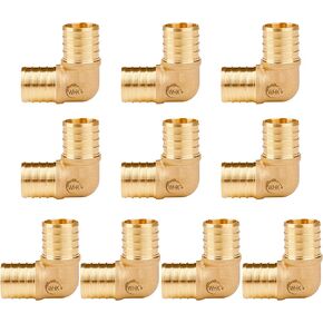 WHK 10 Pack PEX 1 Inch Elblow (90-Degree) Crimp Pex Fittings To Fit PEX B,C Pipe