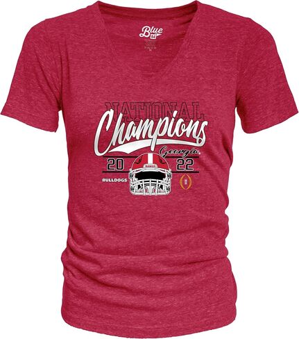 Blue 84 Women's NCAA Officially Licensed Georgia Bulldogs National Champs Triblend T-Shirt 2022-2023 Helmet Black in Saudi Arabia