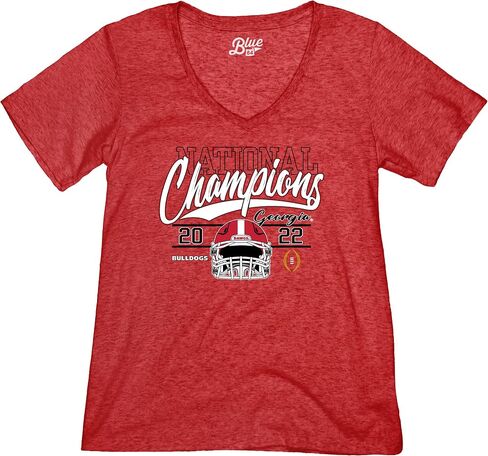 Blue 84 Women's NCAA Officially Licensed Georgia Bulldogs National Champs Triblend T-Shirt 2022-2023 Helmet Black in Saudi Arabia