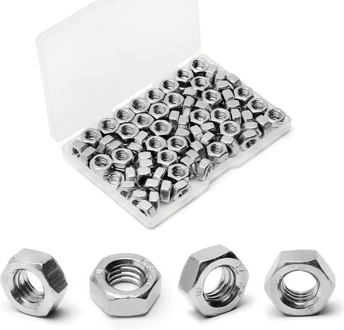 200pcs M3-0.5 Hex Nut, 304 Stainless Steel, M3 x 0.5mm Tiny Nuts Fasteners, Hex Drive, Metric, Right Hand, Small Replacement Nut with Plastic Case in Saudi Arabia