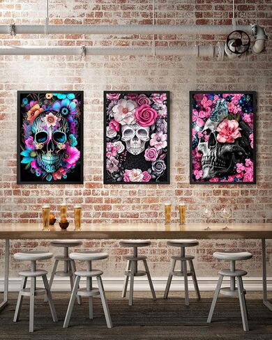5D Halloween Diamond Painting Kits for Adults Beginners,Jack and Sally Love Flower Diamond Art Kit,DIY Full Round Drill Diamond Dot Gem Art Kits for Adults,Home Wall Decor 13.78x13.78 Inch in Saudi Arabia