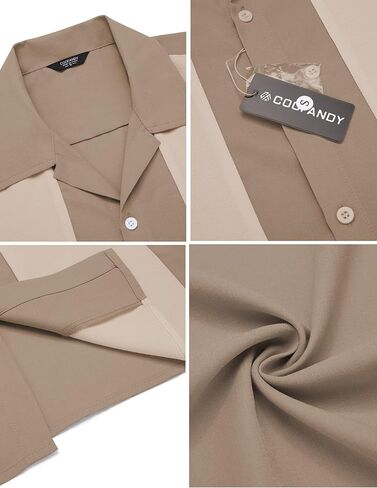 COOFANDY Men's Vintage Bowling Shirt Short Sleeve Button Down Summer Cuba Beach Shirts in Kuwait