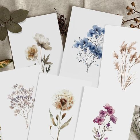 WEIZHEN Blank Cards, Blank Greeting Cards 4x6, 20 Count - Elegant Floral Design Blank Greeting Cards, Note Cards with Matching Peel Sealed Rustic Envelope in Saudi Arabia