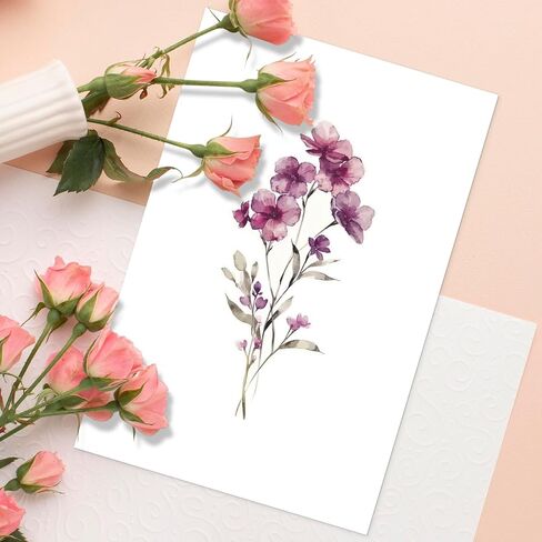 WEIZHEN Blank Cards, Blank Greeting Cards 4x6, 20 Count - Elegant Floral Design Blank Greeting Cards, Note Cards with Matching Peel Sealed Rustic Envelope in Saudi Arabia