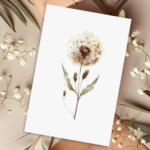WEIZHEN Blank Cards, Blank Greeting Cards 4x6, 20 Count - Elegant Floral Design Blank Greeting Cards, Note Cards with Matching Peel Sealed Rustic Envelope in Saudi Arabia