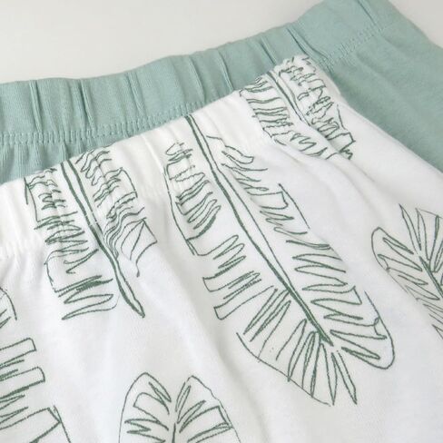 HonestBaby Multipack Harem Pants Roomy Fit Pull on Bottoms 100% Organic Cotton for Infant Baby Boys, Girls, Unisex, 2-Pack Jumbo Leaf Sage in Kuwait