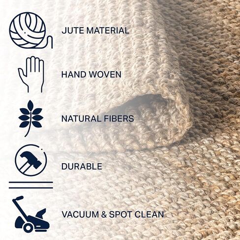JONATHAN Y Handwoven Jute Fringe Natural 6x6 Square Indoor Area Rug, Pata, Bohemian, Rustic, Cottage, Easy-Cleaning for Living Room, Bedroom, Kitchen, Non-Shedding (NRF103A-6SQ) in Saudi Arabia