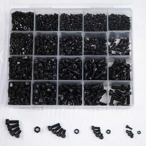 1640 Pcs Screws Bolts and Nuts Assortment Set,Metric Machine Screws M3 M4 M5 M6 Socket Head Cap Screws 12.9 Grade in Saudi Arabia
