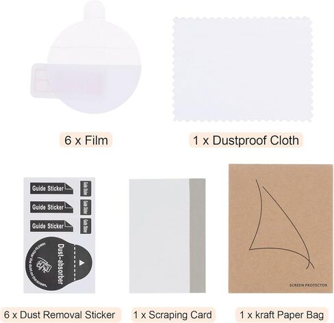 HARFINGTON 6pcs Watch Glass Screen Protectors 23mm HD High Definition Anti-Scratch Waterproof Ultra-Thin TPU Universal Smartwatch Screen Protective Film with Cloth Sticker Scraping Card in Saudi Arabia
