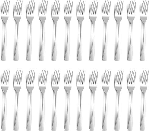 BEWOS 24 Pieces Dinner Forks Set, 8.2-Inch Stainless Steel Forks Silverware, Flatware/Salad Forks, Table Forks, Mirror Polished, Dishwasher Safe, Use for Home, Kitchen or Restaurant in Saudi Arabia