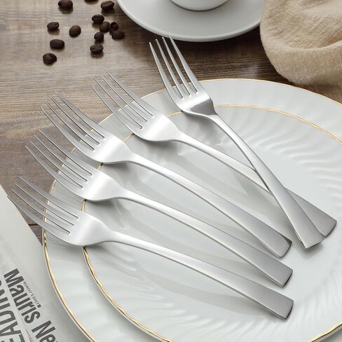 BEWOS 24 Pieces Dinner Forks Set, 8.2-Inch Stainless Steel Forks Silverware, Flatware/Salad Forks, Table Forks, Mirror Polished, Dishwasher Safe, Use for Home, Kitchen or Restaurant in Saudi Arabia