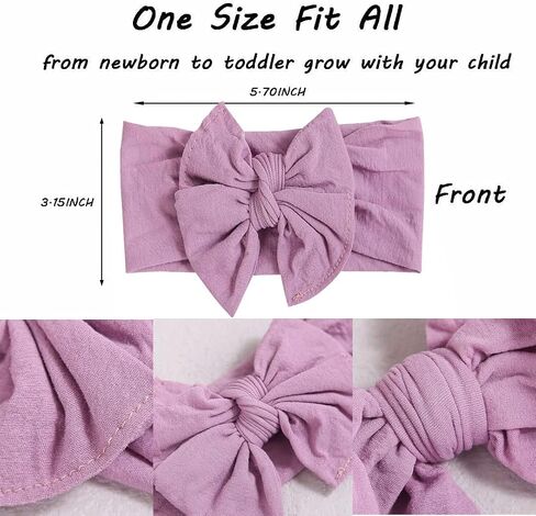 Mookiraer Baby Nylon Headbands whit Bow Headbands Set - Elastic Nylon Hairbands Turban Hair Accessories for Newborns Infants Toddlers and Kids (MZ118-1) in Saudi Arabia