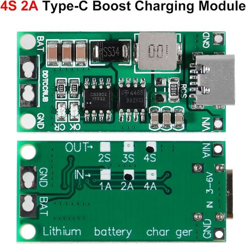 2 قطعة 2S 1A 2A 4A دفعة شحن وحدة نوع-C USB بطارية ليثيوم أيون شحن لوح حماية 8.4 فولت 12.6 فولت 16.8 فولت خطوة المتابعة وحدة الطاقة in Kuwait